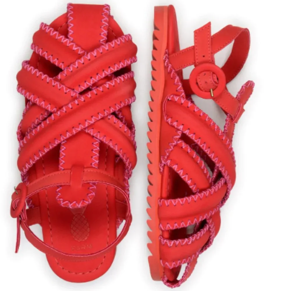 Women’s Red Slingback Fisherman Sandals